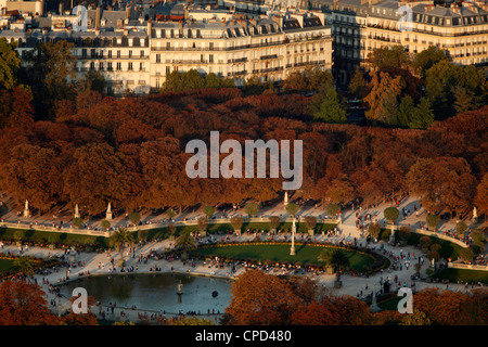 Vista aerea del giardino del Lussemburgo, Parigi, Francia, Europa Foto Stock