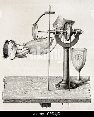 Incisione su vetro macchina vecchia illustrazione (ruota di rame metodo) Foto Stock