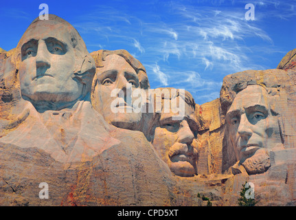 Il Monte Rushmore National Memorial è una scultura scolpita nella faccia di granito del monte Rushmore vicino a Keystone, Dakota del Sud Foto Stock