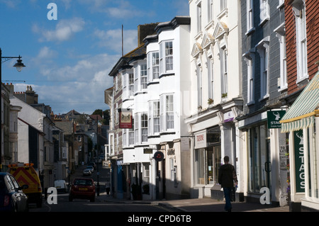 Kingsbridge è la principale città del sud prosciutti, in testa al Kingsbridge estuario. Una città di mercato,orologio sul municipio Foto Stock