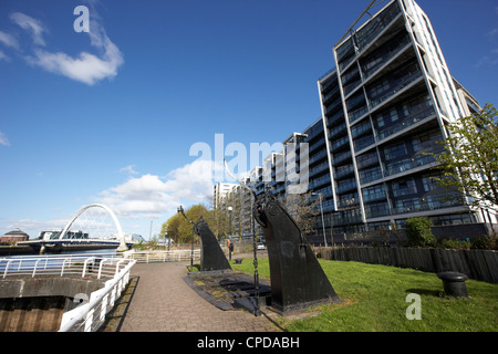 Lancefield Quay Apartments a rivalorizzare il fiume Clyde finnieston Glasgow Scotland Regno Unito Foto Stock