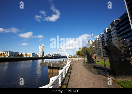 Lancefield Quay Apartments a rivalorizzare il fiume Clyde finnieston Glasgow Scotland Regno Unito Foto Stock