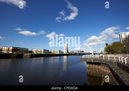 Lancefield quay a rivalorizzare il fiume Clyde finnieston Glasgow Scotland Regno Unito Foto Stock