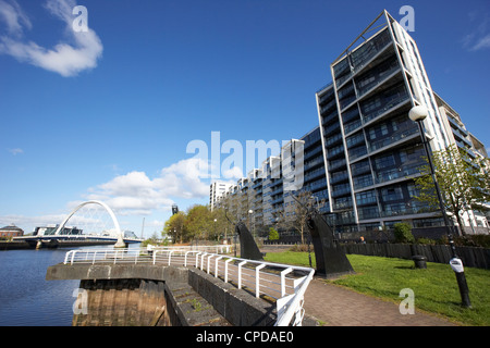 Lancefield Quay Apartments a rivalorizzare il fiume Clyde finnieston Glasgow Scotland Regno Unito Foto Stock