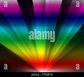 Color arcobaleno raggi di luce Foto Stock