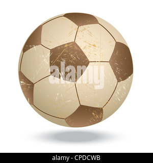 Illustrazione di altamente resi pallone da calcio, calcio, isolato in uno sfondo bianco. Foto Stock