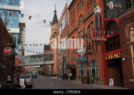 La vita notturna di Greektown, Detroit, Michigan Foto Stock