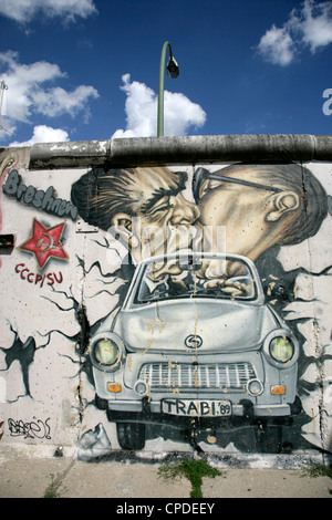 La East Side Gallery, il Museo del Muro di Berlino, Berlino, Germania, Europa Foto Stock