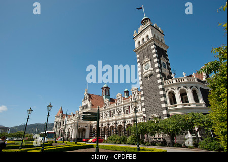 Stazione ferroviaria, Dunedin, Otago, South Island, in Nuova Zelanda, Pacific Foto Stock