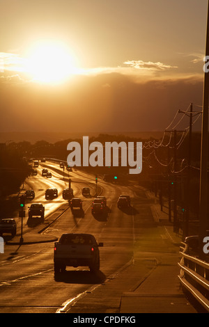 Tramonto sulla Avenida Boulevard di Albuquerque, Nuovo Messico, Stati Uniti d'America, America del Nord Foto Stock