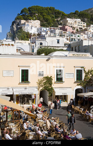 Piazza Umberto, Capri, l'isola di Capri, la baia di Napoli, Campania, Italia, Europa Foto Stock