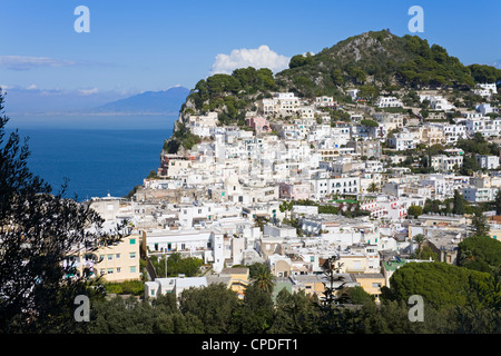 Capri città sull isola di Capri, la baia di Napoli, Campania, Italia, Europa Foto Stock