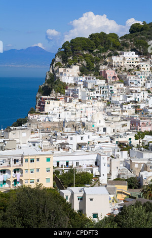 Capri città sull isola di Capri, la baia di Napoli, Campania, Italia, Europa Foto Stock