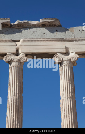 Estremità orientale dell'Eretteo all'Acropoli, Sito Patrimonio Mondiale dell'UNESCO, Atene, Grecia, Europa Foto Stock