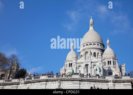 Basilica del Sacré Coeur e Montmartre, Parigi, Francia, Europa Foto Stock