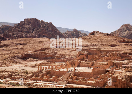 Rovine del Grande Tempio di Petra, Sito Patrimonio Mondiale dell'UNESCO, Giordania, Medio Oriente Foto Stock