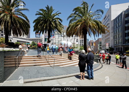 Union Square, il centro cittadino di San Francisco, California, Stati Uniti d'America, America del Nord Foto Stock