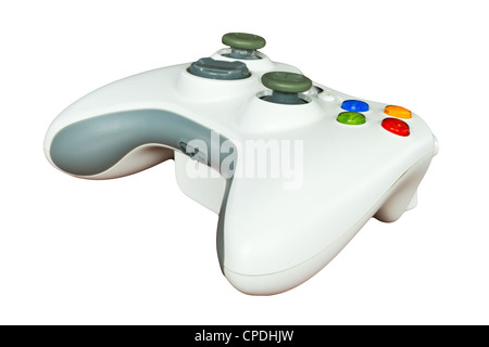 Il controller di gioco isolato su sfondo bianco Foto Stock