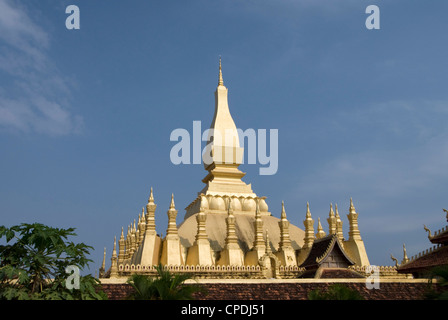 Pha That Luang, Vientiane, Laos, Indocina, Asia sud-orientale, Asia Foto Stock