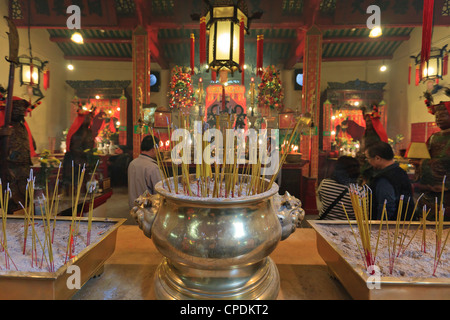 Tempio di Man Mo, costruita nel 1847, Sheung Wan, Hong Kong, Cina, Asia Foto Stock