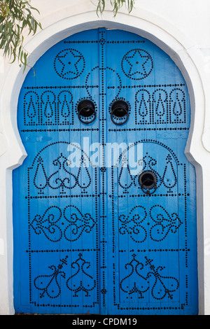 Porta in Sidi Bou Said, Tunisia, Africa Settentrionale, Africa Foto Stock