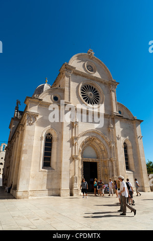Katedrala Sv. Jakova (St. La Cattedrale di St James), il Sito Patrimonio Mondiale dell'UNESCO, Sibenik, Dalmazia regione, Croazia, Europa Foto Stock