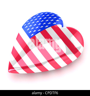 Un colorato rendering 3D Cuore USA illustrazione Foto Stock