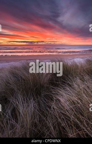 A Balmedie Beach a sunrise, Aberdeenshire, Scotland, Regno Unito Foto Stock