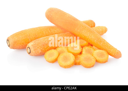 Le carote e le fette Foto Stock