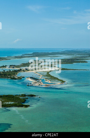 Ambergris Caye Belize Isola Antenna della costruzione in casa Foto Stock