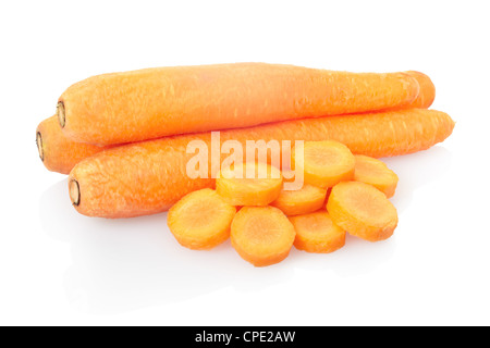 Le carote e le fette Foto Stock