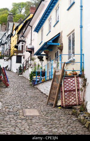 Clovelly. Storico di proprietà privata tradizionale villaggio di Devon. Inghilterra Foto Stock