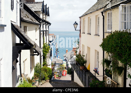 Clovelly. Storico di proprietà privata tradizionale villaggio di Devon. Inghilterra Foto Stock