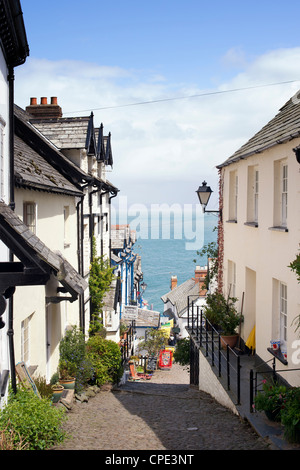 Clovelly. Storico di proprietà privata tradizionale villaggio di Devon. Inghilterra Foto Stock