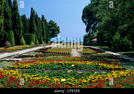 I Giardini Botanici e il Palazzo della Regina Marie, Balchik, il litorale del Mar Nero, Bulgaria, Europa Foto Stock