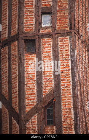 Travi di legno house, Tours, Indre-et-Loire, Francia, Europa Foto Stock