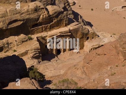 Vista in elevazione di Petra, Giordania Foto Stock