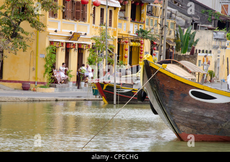 Il Vietnam, da nang, storico hoi an. importante porto commerciale dal 15th del XIX secolo. Foto Stock