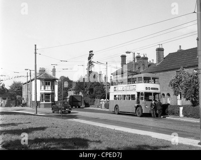 Il filobus a Wolverhampton Regno Unito Inghilterra 1960 Foto Stock