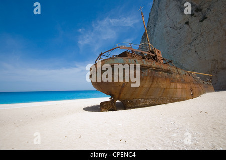 I contrabbandieri naufragio a Navagio, Zante Foto Stock