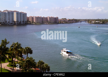 Boca Raton Florida, Palm Beach County, Lake Palm Beach County, Boca Raton, Intracoastal Spanish River Water, condomini condomini condomini residenti Foto Stock