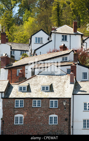 Clovelly. Storico di proprietà privata tradizionale villaggio di Devon. Inghilterra Foto Stock