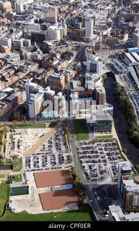 Vista aerea di Whitehall Road, Leeds Foto Stock