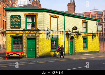 : Peveril del picco pub, Great Bridgewater Street, nel centro della città, Manchester, Inghilterra, Regno Unito Foto Stock