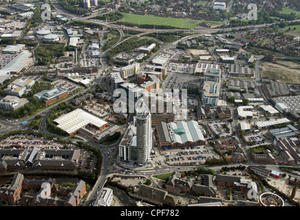 Vista aerea della zona di Leeds appena a sud del centro della città Foto Stock