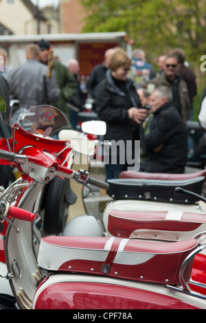 Scooter club nel rally di Cambridge, Inghilterra. Foto Stock