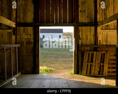 Porta del fienile a Pierce Point Ranch, California. Foto Stock