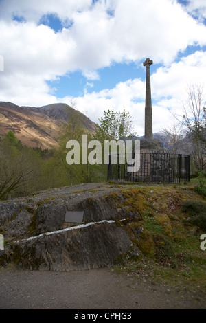 Glencoe massacro memorial in Glen Coe Highlands della Scozia uk Foto Stock