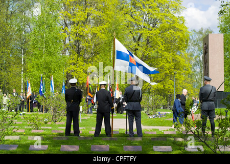 Il Memorial Day al Cimitero Militare, Lappeenranta FINLANDIA Foto Stock