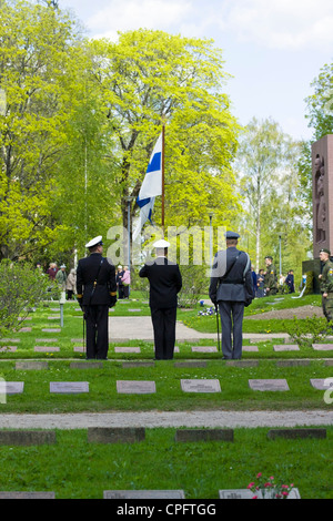 Il Memorial Day al Cimitero Militare, Lappeenranta FINLANDIA Foto Stock